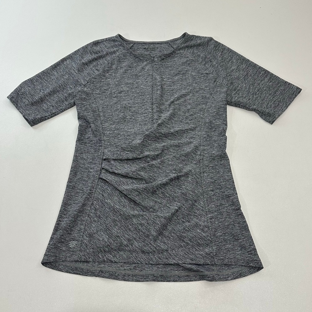 Athleta Women's Active Wear Short Sleeve Shirt, Gray, Size MT